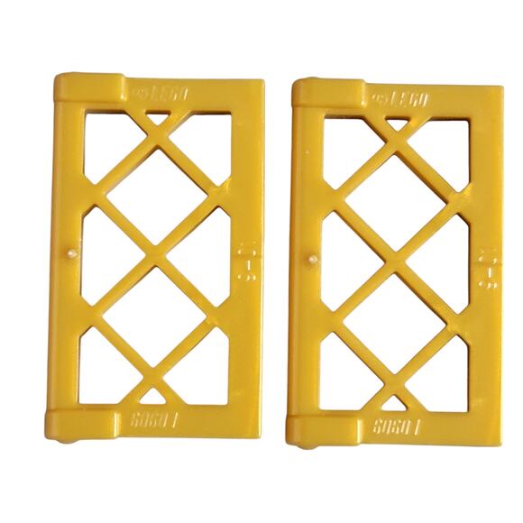 LEGO Window Pane Gold Lattice 1x2x3 Set of 2 60607‎ Replacement Parts Pieces - Picture 1 of 2